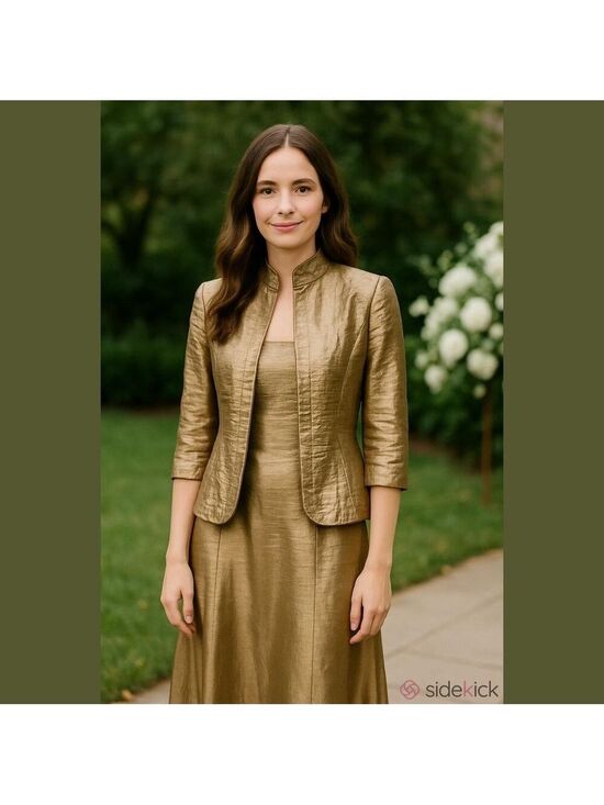 David's Bridal Dresses & Skirts - David's Bridal Dress and Jacket Mother of the Bride Groom Dress Bown Bronze